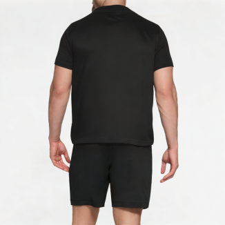 Men's Double Zipper Decorated Short Sleeve