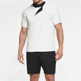High-End Contrasting Collar Short-Sleeved Shirt