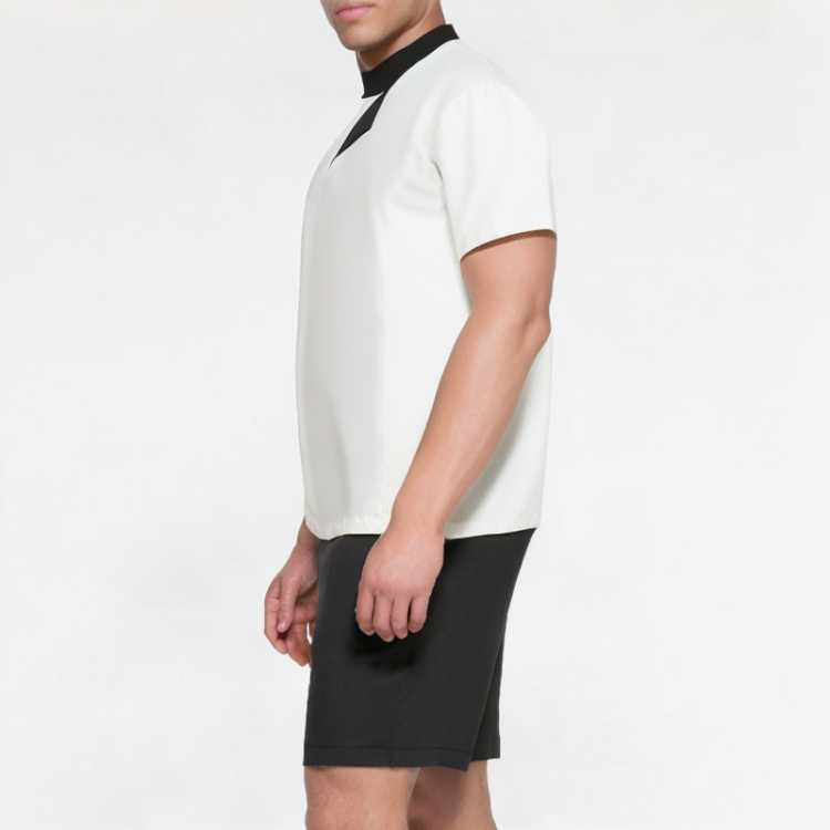 High-End Contrasting Collar Short-Sleeved Shirt