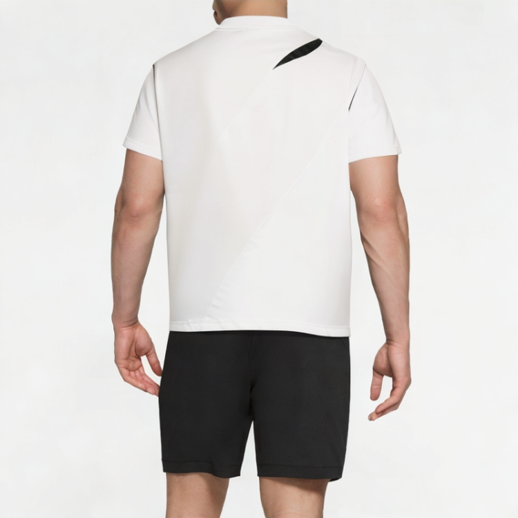 Split And Spliced Round Neck Short Sleeves 