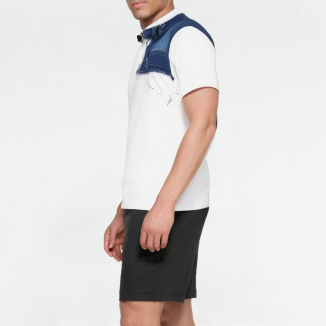 Denim Patchwork Drop Shoulder Short Sleeves
