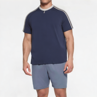 Summer Cotton Three-Bar Short Sleeve 