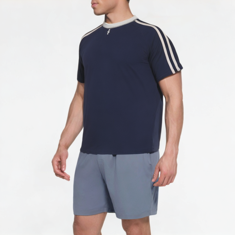 Summer Cotton Three-Bar Short Sleeve 