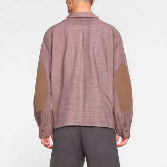 Cotton Plaid Long-Sleeved Lapel Shirt