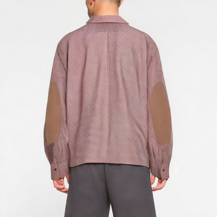 Cotton Plaid Long-Sleeved Lapel Shirt