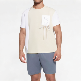 Trendy Irregular Splicing Short Sleeves