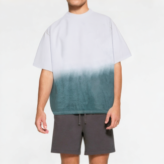 Gradient Round Neck Men's Short Sleeves