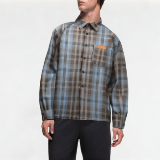 Retro Brushed Plaid Long Sleeve Shirt 
