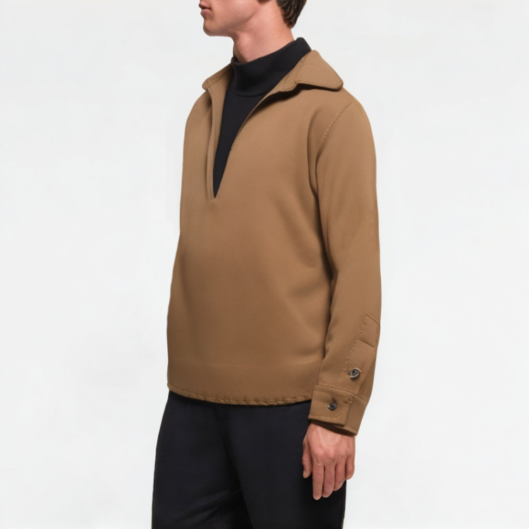 False Two-Piece Layered Deep V Shirt 