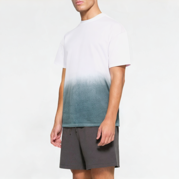 Gradient Round Neck Men's Short Sleeves