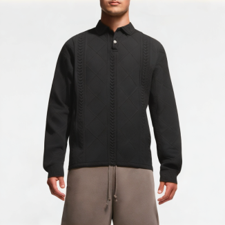 Men's Jacquard Lapel Sweatshirt 