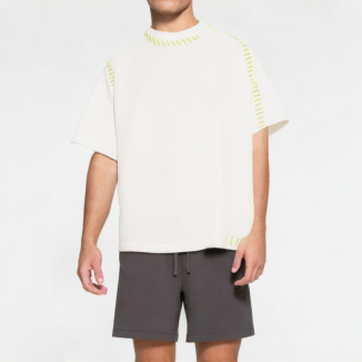 Solid Color Waffle Short Sleeves 