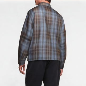 Retro Brushed Plaid Long Sleeve Shirt 