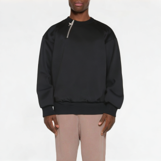 Daily Half-Diagonal Zipper Solid Color Men's Sweatshirt 
