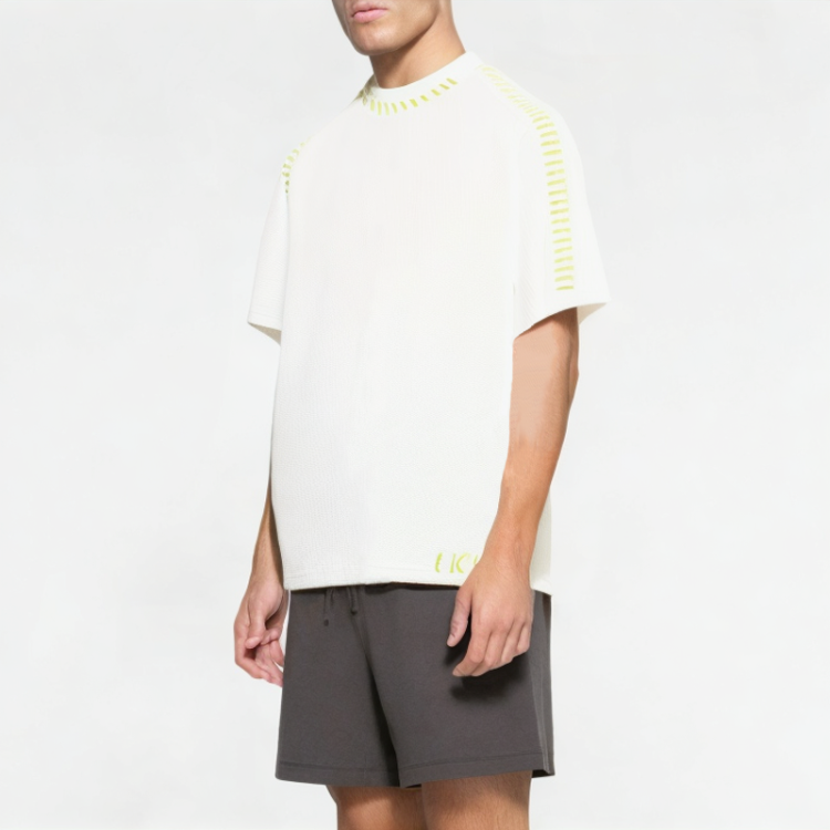 Solid Color Waffle Short Sleeves 