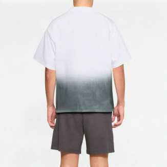 Gradient Round Neck Men's Short Sleeves