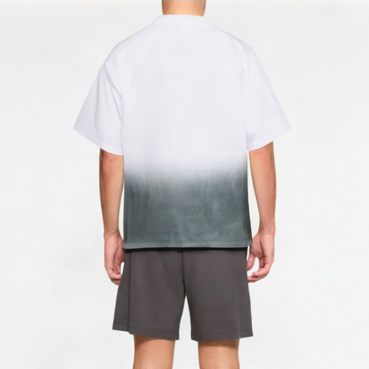 Gradient Round Neck Men's Short Sleeves