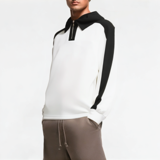 Men's Half-Zip Contrast Raglan Sweatshirt