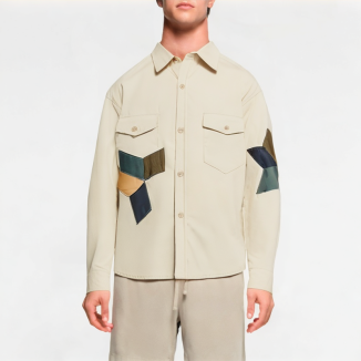 Spring Patchwork Contrast Shirt 