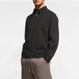 Men's Jacquard Lapel Sweatshirt 