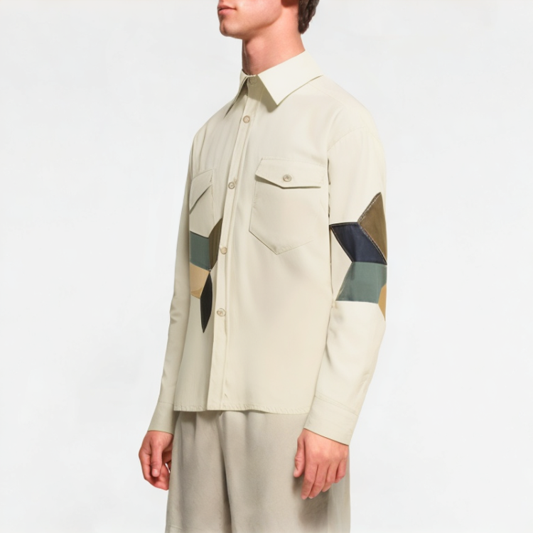 Spring Patchwork Contrast Shirt 
