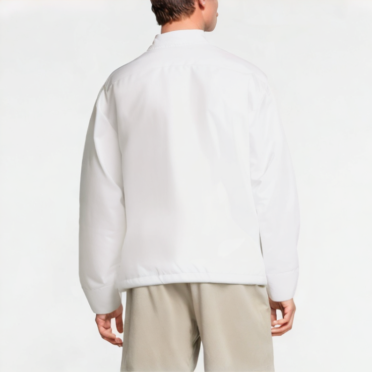 Small Stand-Up Collar Solid Color Long-Sleeved Shirt 