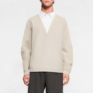 Versatile Pullover Fake Two-Piece Men's Sweatshirt