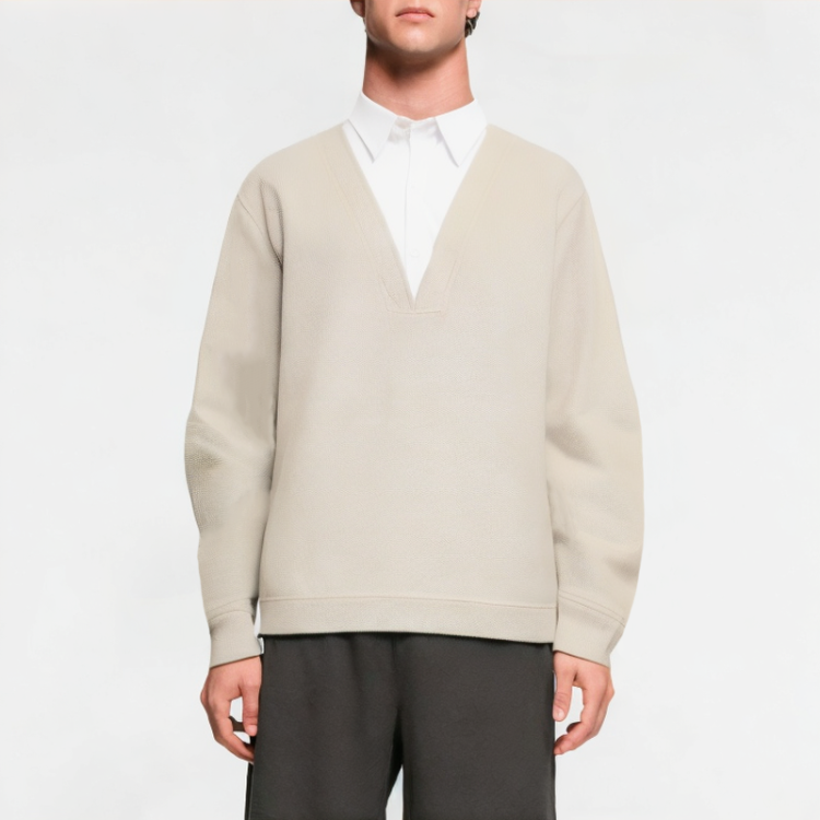 Versatile Pullover Fake Two-Piece Men's Sweatshirt