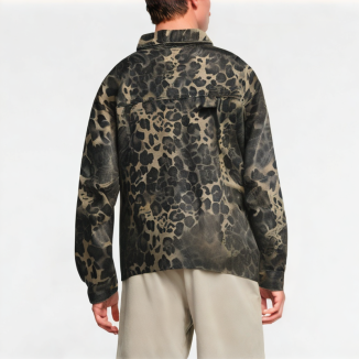 Washed Denim Leopard Shirt 