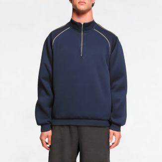 Simple And Versatile Half-High Zipper Sweatshirt