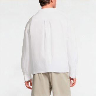 Solid Color Pleated Texture Shirt