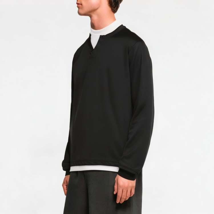Fake Two-Piece V-Neck Drop Shoulder Men's Sweatshirt 