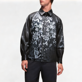 Men's Ice Silk Hidden Flower Shirt