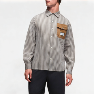 Premium Contrast Stripe Lapel Shirt 