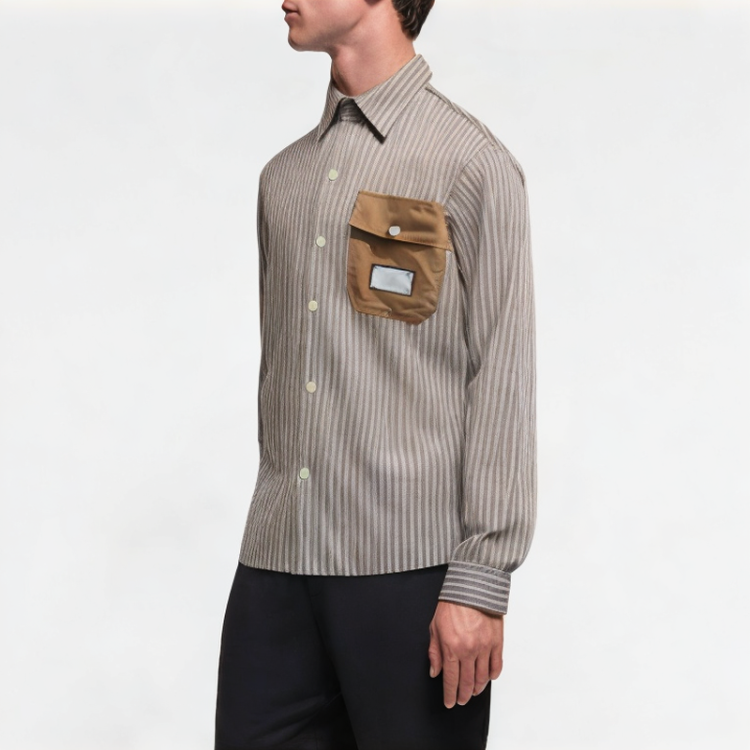Premium Contrast Stripe Lapel Shirt 