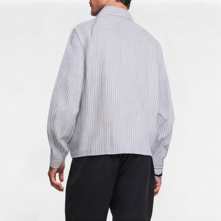 Retro Striped Zipper Shirt 