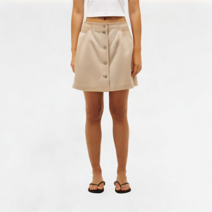 Casual High Waist Splicing A-Line Skirt