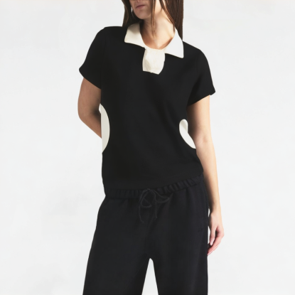 Designer Polo Collar Tie Short Sleeves 