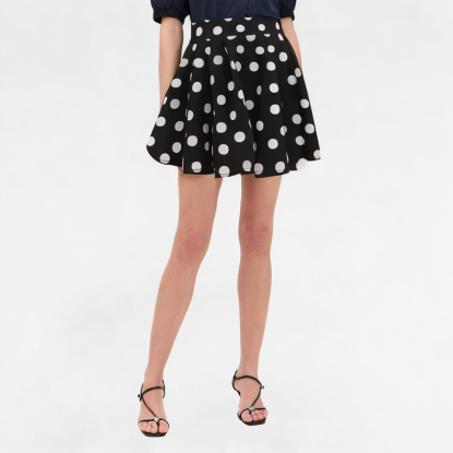 Women's Versatile Polka Dot Pleated Skirt 