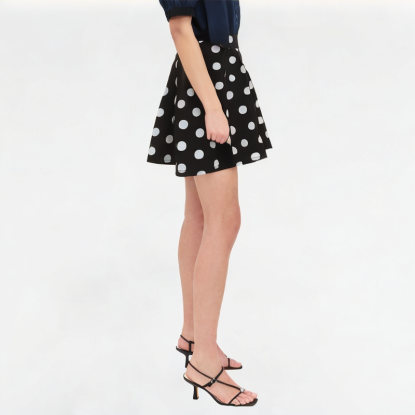 Women's Versatile Polka Dot Pleated Skirt 