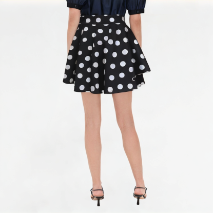 Women's Versatile Polka Dot Pleated Skirt 