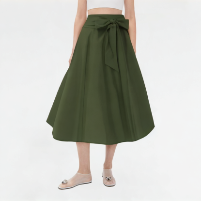 Solid Color Casual Big Bow Skirt