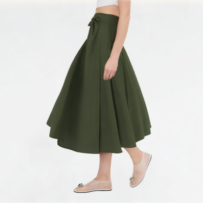Solid Color Casual Big Bow Skirt