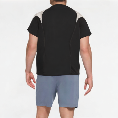 Comfortable Splicing Contrast Color Short Sleeves 